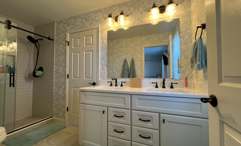 Purpose Driven Jack and Jill Bathroom Remodel Bathroom near South Lyon Michigan